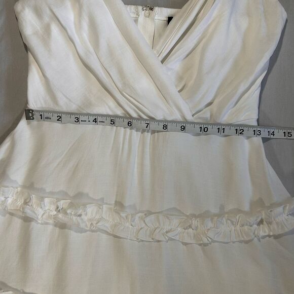 Trixxi Mini Dress Womens M Shoulder Straps White Tiered Ruffles Cottagecore - Picture 6 of 14
